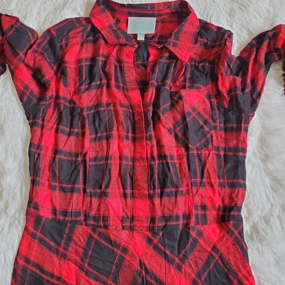 Skies are blue plaid dress Red And Black Sz Small - Picture 8 of 9
